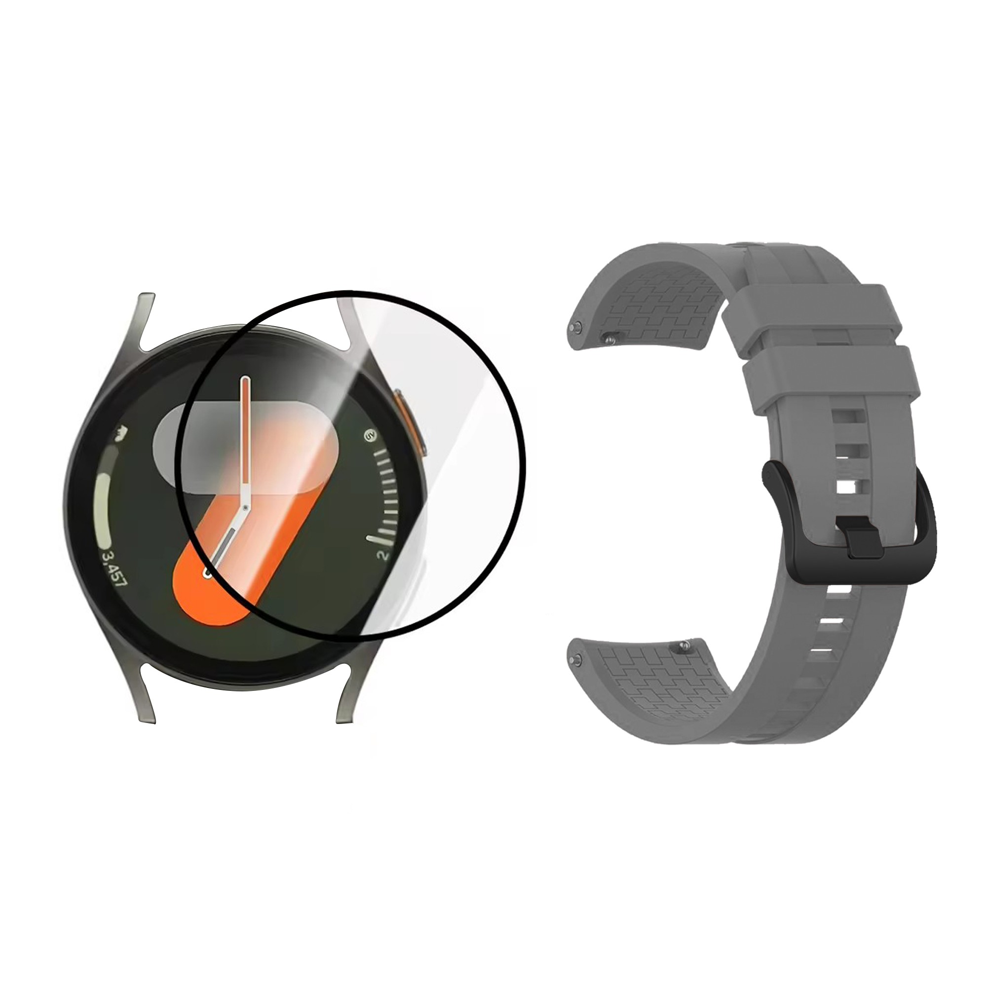 Kit Pulso goma de colores y vidrio nanoglass cerámico para Reloj Samsung Galaxy Watch 7 40mm