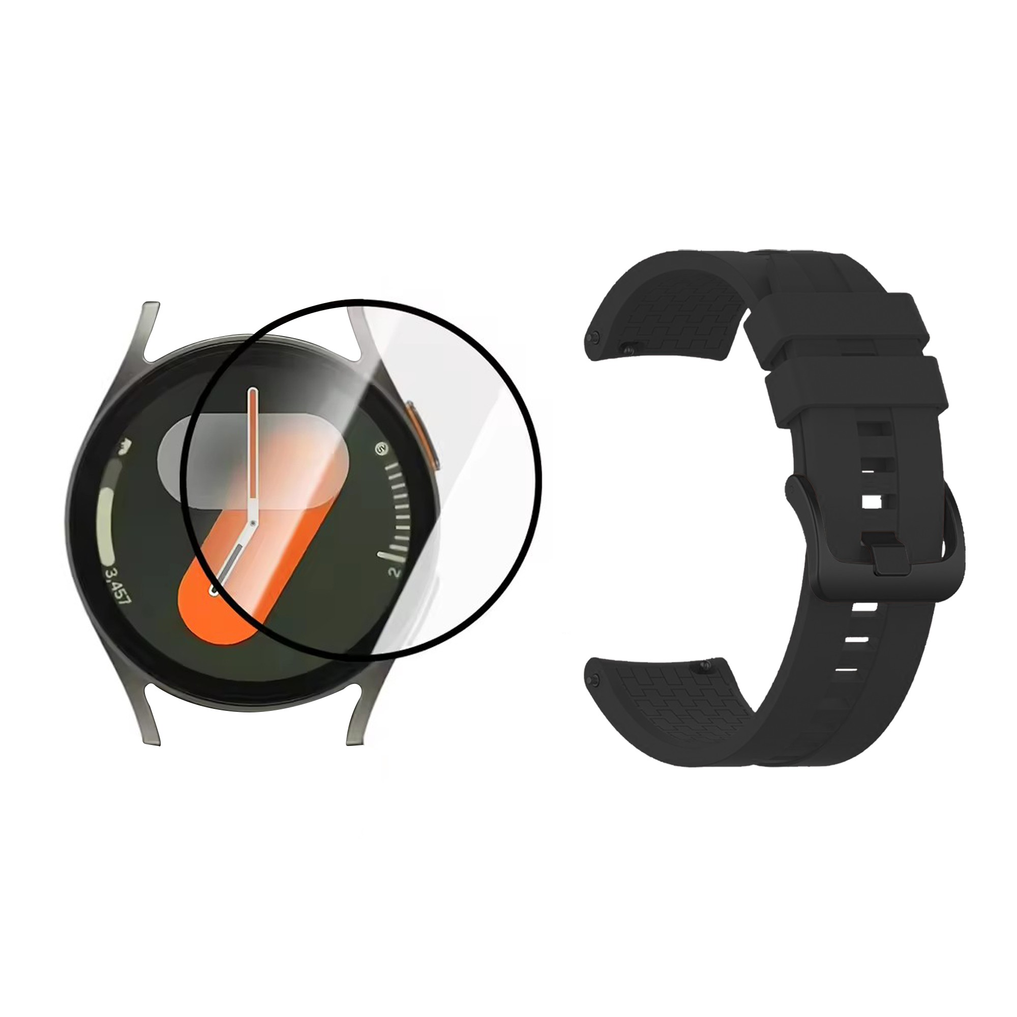 Kit Pulso goma de colores y vidrio nanoglass cerámico para Reloj Samsung Galaxy Watch 7 40mm