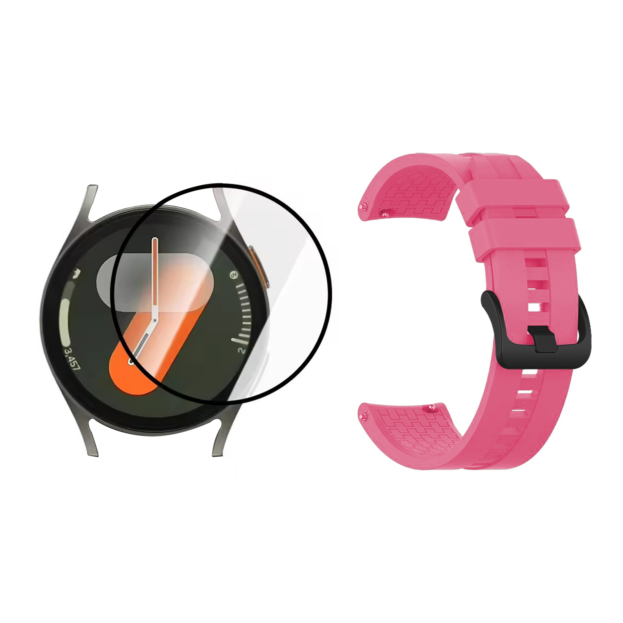 Kit Pulso goma de colores y vidrio nanoglass cerámico para Reloj Samsung Galaxy Watch 7 40mm