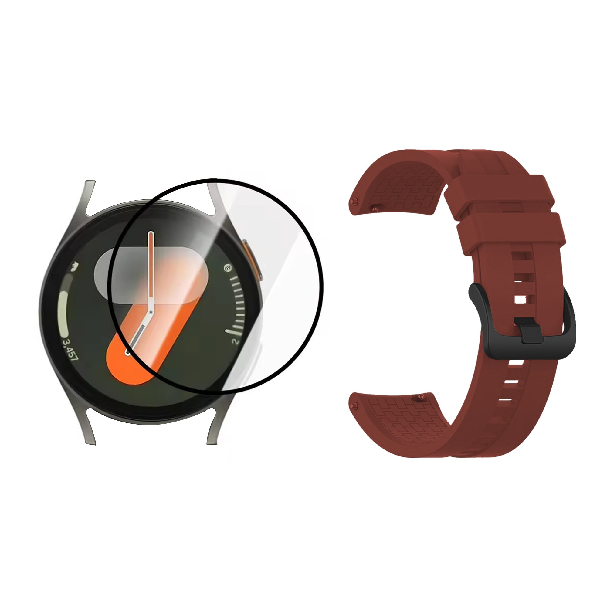Kit Pulso goma de colores y vidrio nanoglass cerámico para Reloj Samsung Galaxy Watch 7 40mm