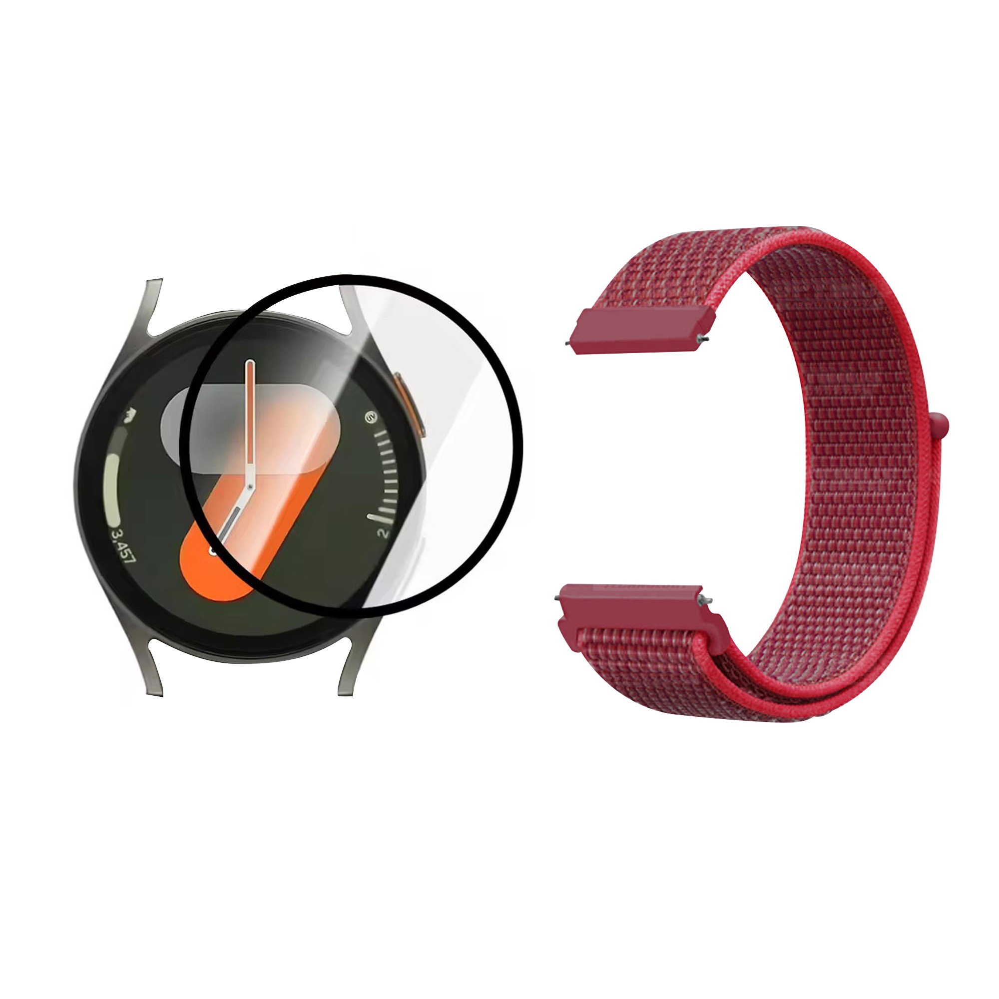 KIT Correa pulso velcro Nailon y Vidrio templado Nanoglass para Reloj Smartwatch Samsung Galaxy Watch7 40mm
