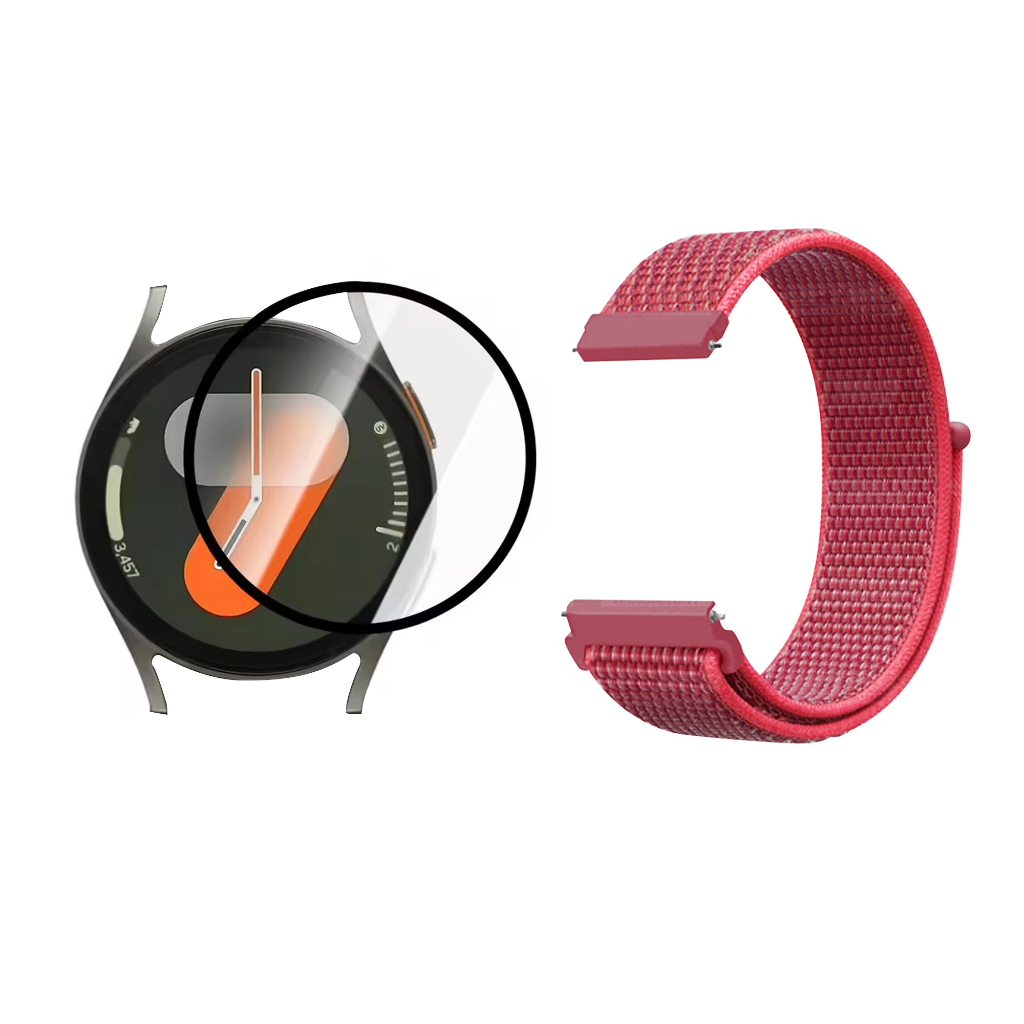 KIT Correa pulso velcro Nailon y Vidrio templado Nanoglass para Reloj Smartwatch Samsung Galaxy Watch7 40mm