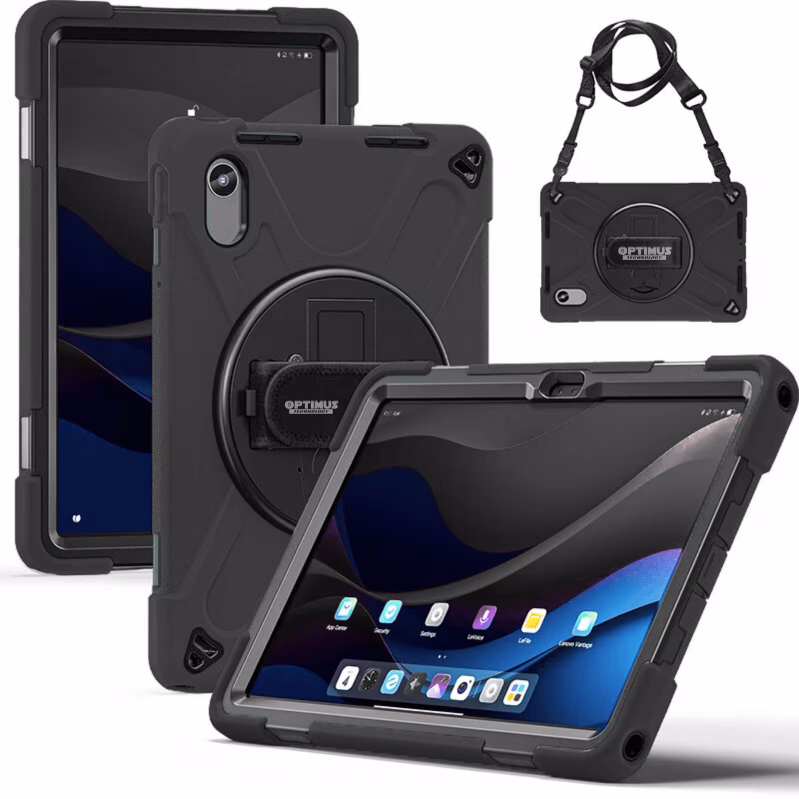 Estuche De Correa Negro 3 Capas Para Lenovo Idea Tab 11" Pulgadas Tb-336FU / Tb-336 / TB-336ZU-1