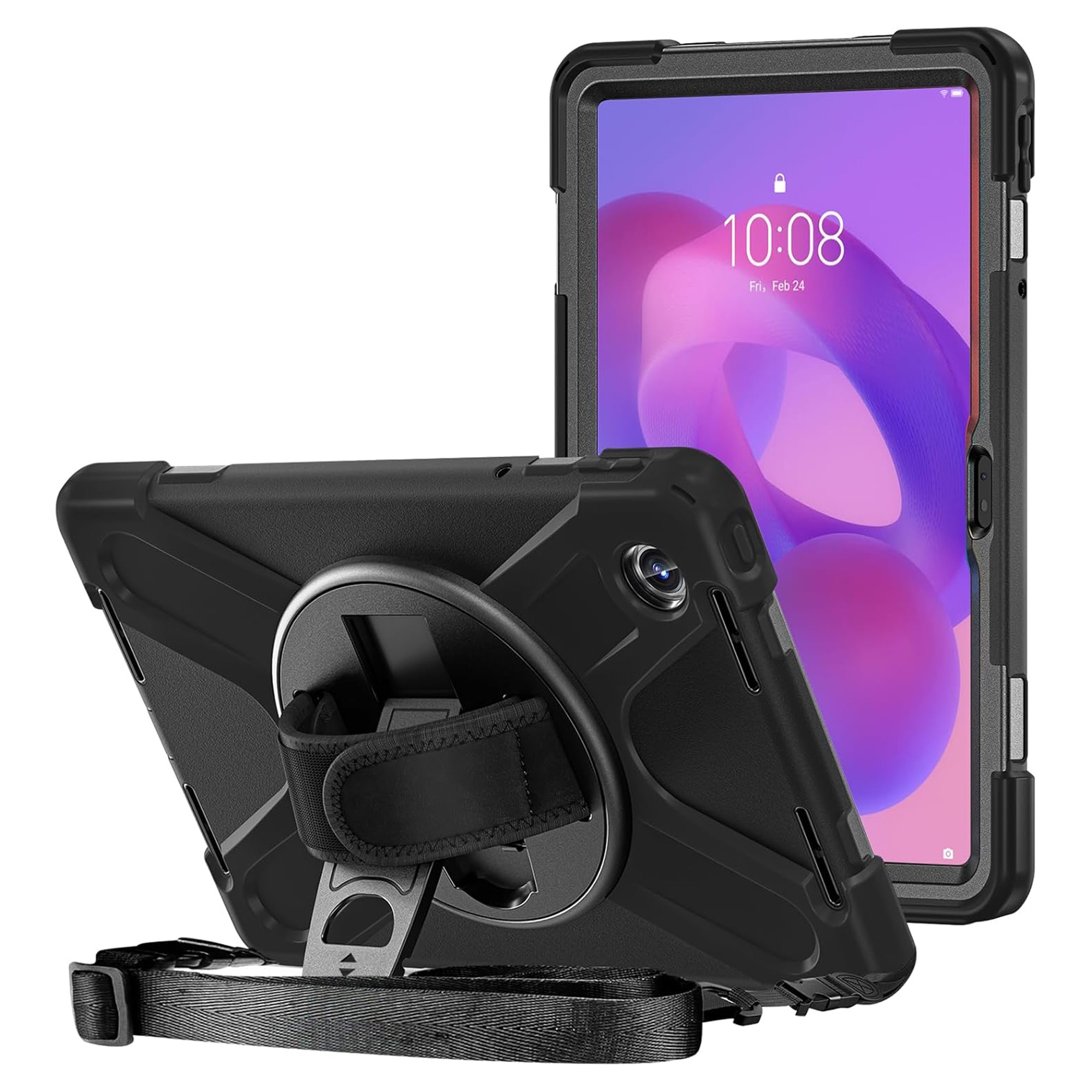 Estuche Case Anti golpes con correa y soporte giratorio de 360° para Lenovo Tab K11 LTE 2024 TB330XU TB330FU ZAEC0027CO
