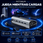 Docking Station HC-86E para Steam Deck | HDMI 4K Ultra HD | 3 Puertos USB 3.0 | Carga Rápida PD 60W | Ethernet Gigabit 1000 Mbps | Aluminio | OPTIMUS™ - Image 3