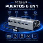 Docking Station HC-86E para Steam Deck | HDMI 4K Ultra HD | 3 Puertos USB 3.0 | Carga Rápida PD 60W | Ethernet Gigabit 1000 Mbps | Aluminio | OPTIMUS™ - Image 4