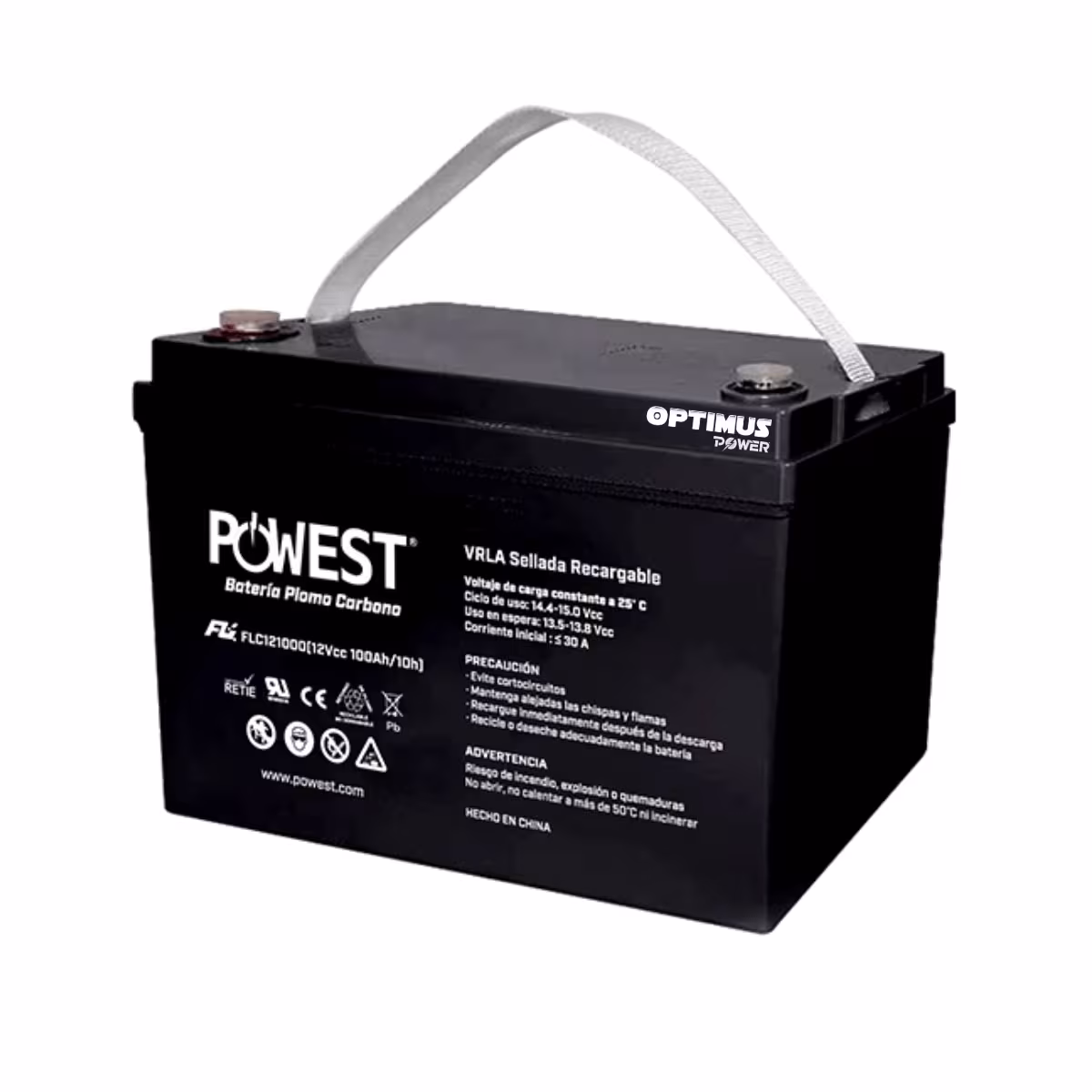 7fu1n0.png Batería Plomo Carbono POWEST 12V 100Ah AGM VRLA Ciclo Profundo