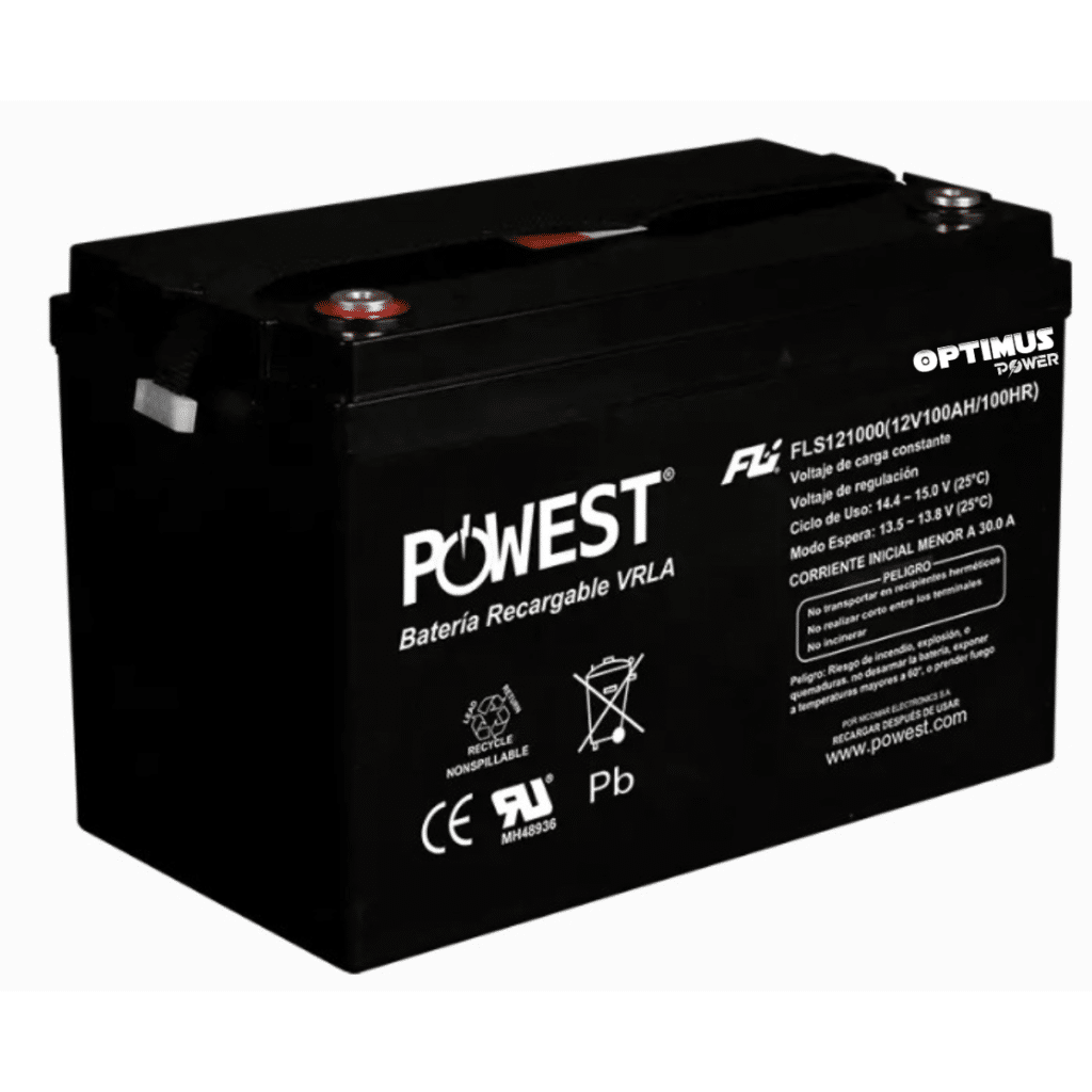 Batería GEL Ciclo Profundo 12V 100Ah POWEST FLS121000DC | Energía Solar | Deep Cycle VRLA | Off-Grid
