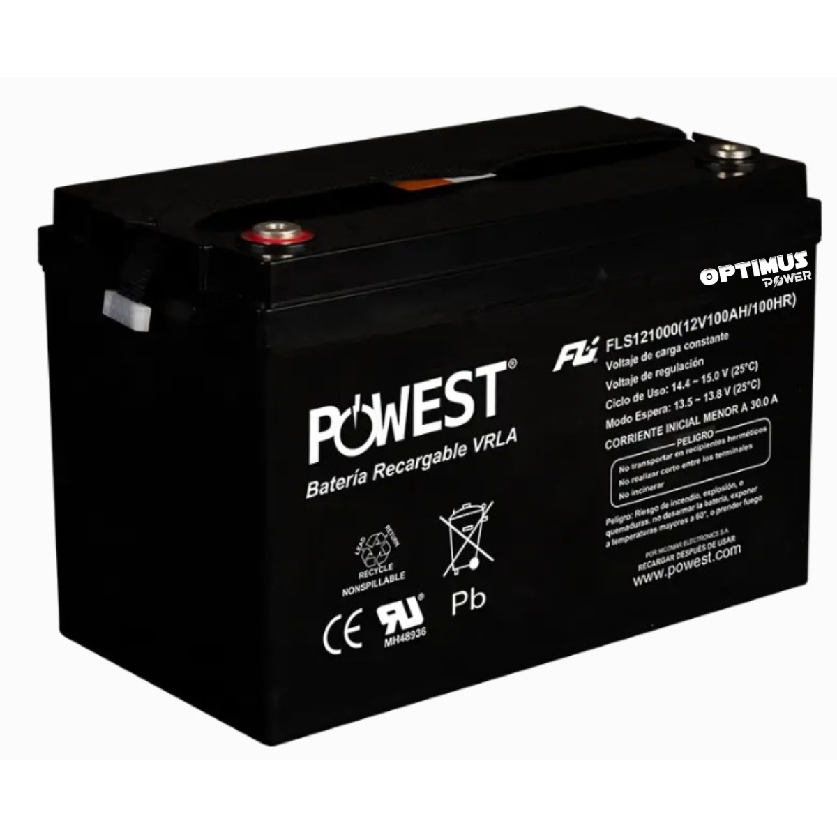 CEBAT-7626-1.png Batería GEL Ciclo Profundo 12V 100Ah POWEST FLS121000DC | Energía Solar | Deep Cycle VRLA | Off-Grid